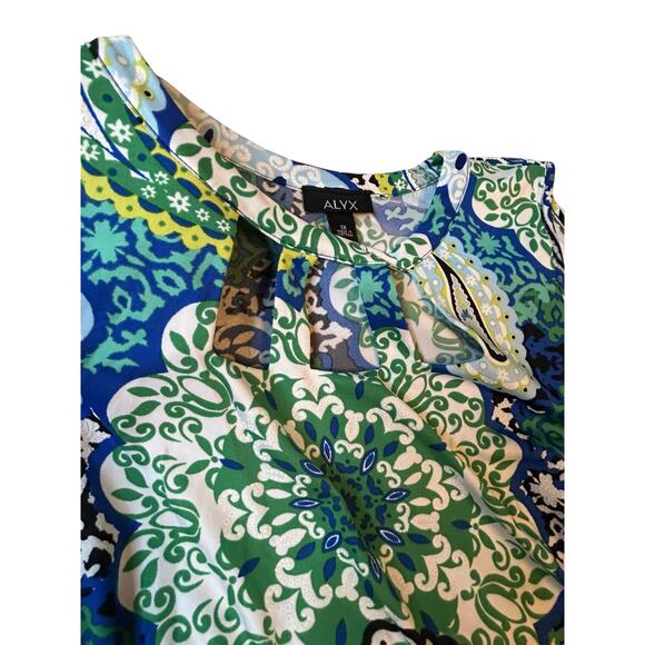 NWT ALYX BLue and Green Paisley Dress - Size 1X - Picture 5 of 14